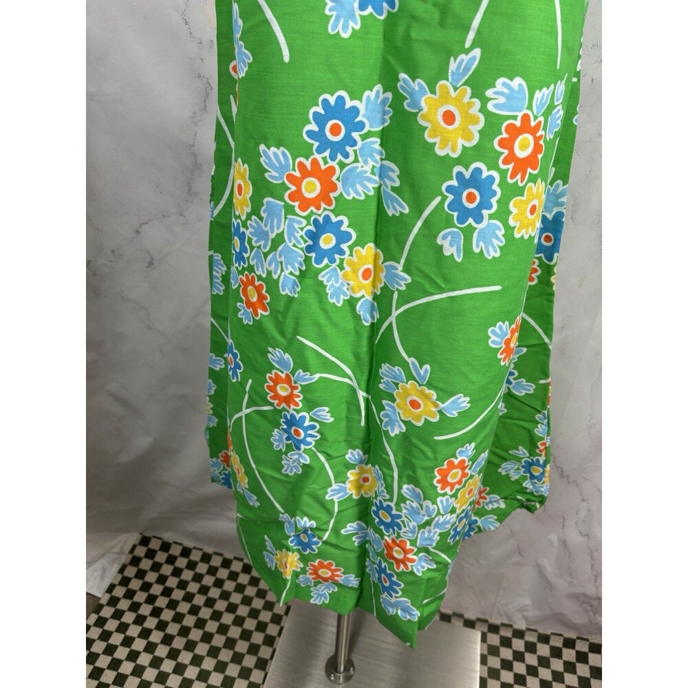 Vtg 60s Flower Power Patio House Dress Loungewear Psychedelic Hippy NWT MCM 70s - Picture 10 of 16